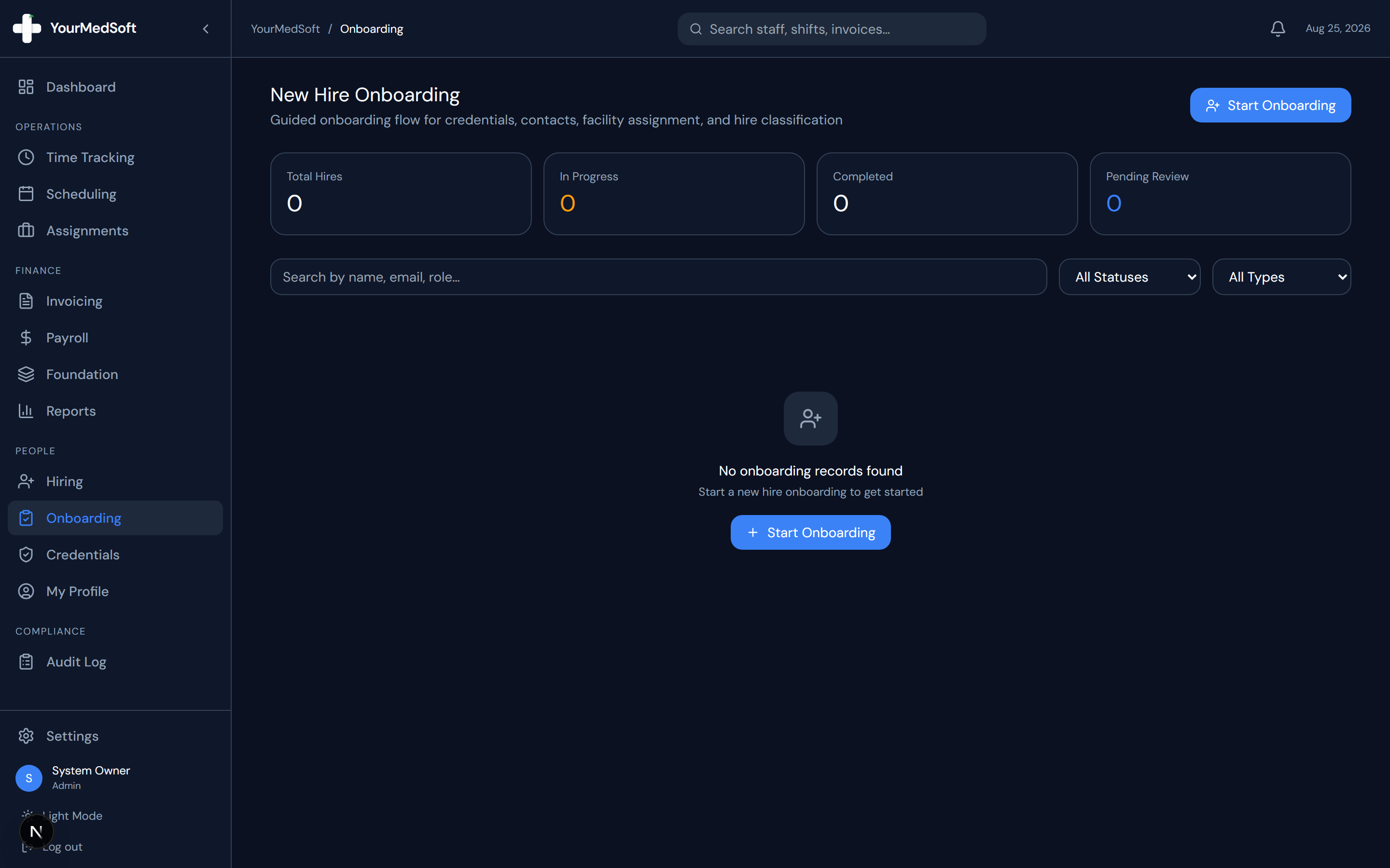 How do I send a candidate self-onboarding link?