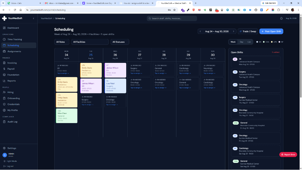 How do I post a single or recurring open shift?
